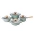 Bộ dụng cụ nấu ăn bằng gốm Bắc Âu PN POONGNYUN BLISS - Nồi và chảo | Thân nhôm giữ nhiệt, lớp phủ gốm chống dính, nắp chống tràn, cảm ứng & tương thích với khí _ Sản xuất tại Hàn Quốc